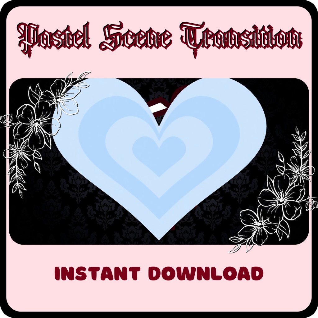 9 Heart Stinger Transitions | Pastel | Gothic | Baby Blue | White | Black | Striped | Stripes | Cute | Kawaii | Sparkles