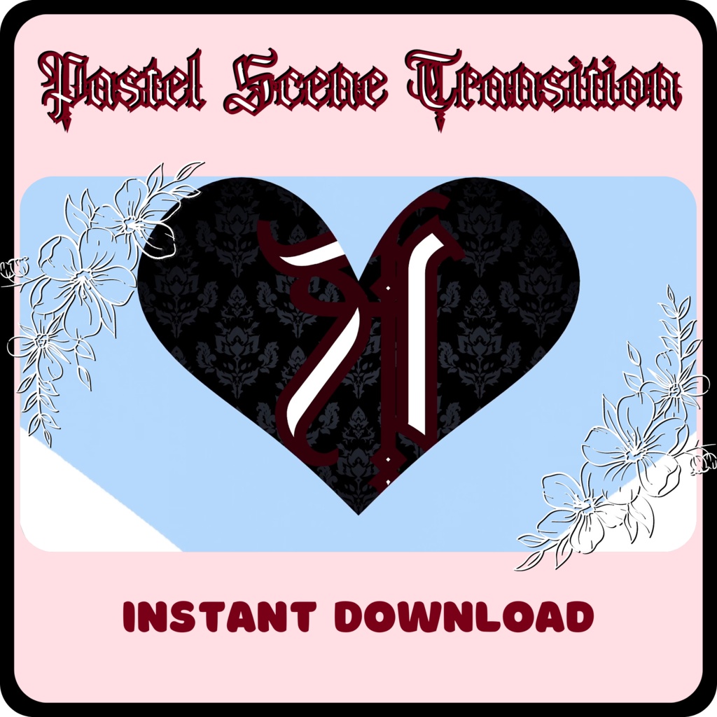 9 Heart Stinger Transitions | Pastel | Gothic | Baby Blue | White | Black | Striped | Stripes | Cute | Kawaii | Sparkles