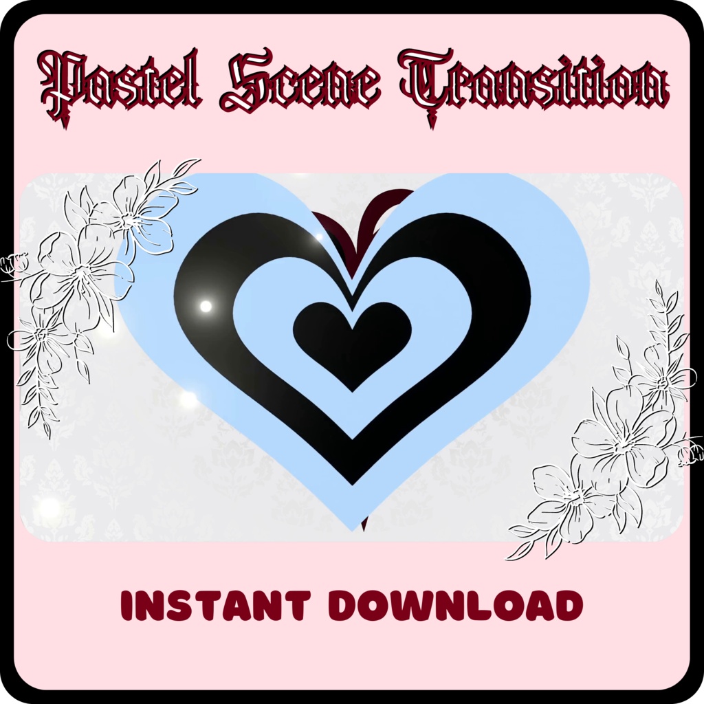 9 Heart Stinger Transitions | Pastel | Gothic | Baby Blue | White | Black | Striped | Stripes | Cute | Kawaii | Sparkles