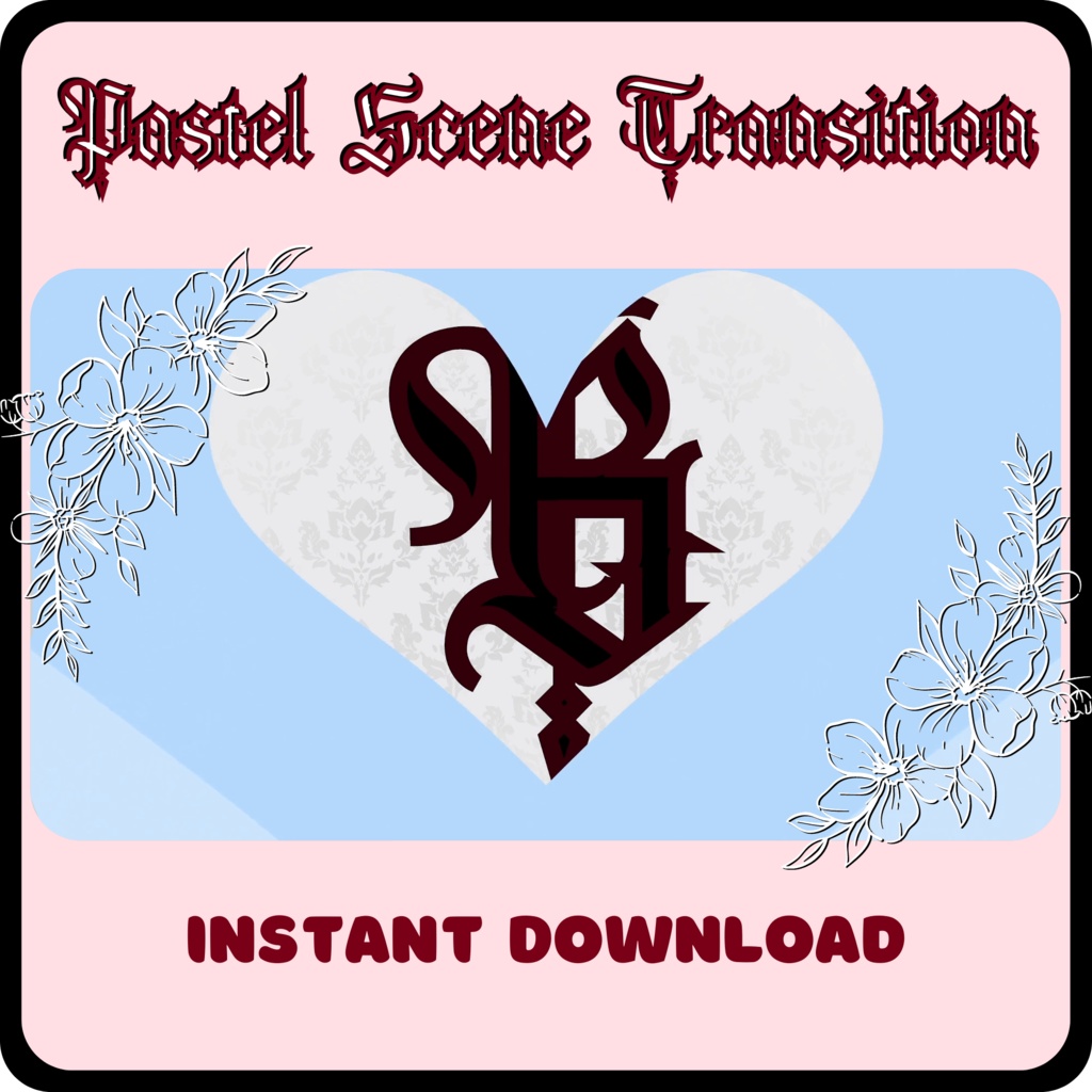 9 Heart Stinger Transitions | Pastel | Gothic | Baby Blue | White | Black | Striped | Stripes | Cute | Kawaii | Sparkles