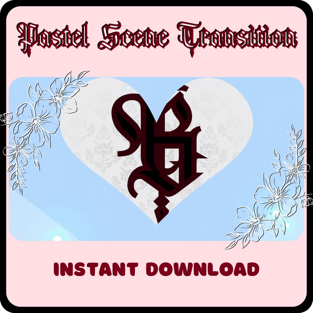 9 Heart Stinger Transitions | Pastel | Gothic | Baby Blue | White | Black | Striped | Stripes | Cute | Kawaii | Sparkles