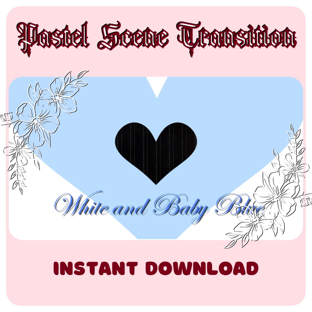 9 Heart Stinger Transitions | Pastel | Gothic | Baby Blue | White | Black | Striped | Stripes | Cute | Kawaii | Sparkles
