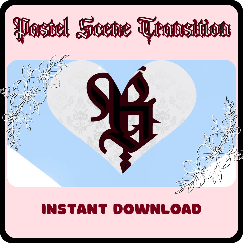 9 Heart Stinger Transitions | Pastel | Gothic | Baby Blue | White | Black | Striped | Stripes | Cute | Kawaii | Sparkles