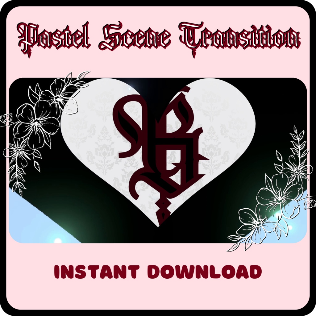 9 Heart Stinger Transitions | Pastel | Gothic | Baby Blue | White | Black | Striped | Stripes | Cute | Kawaii | Sparkles