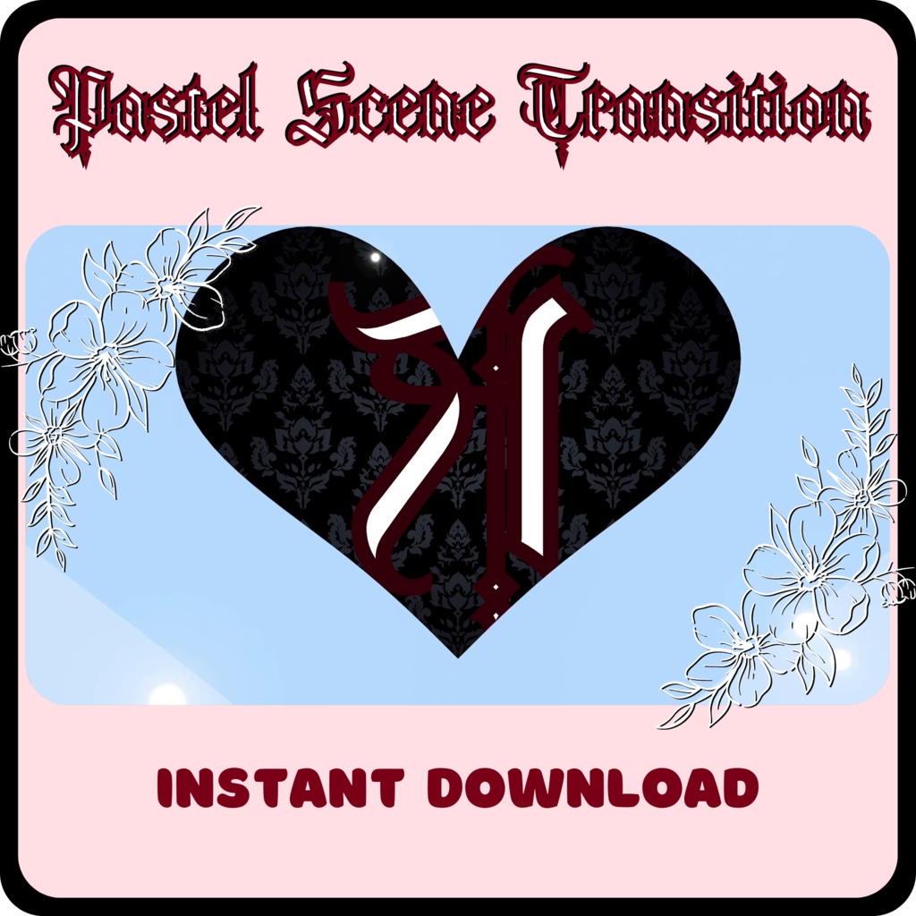 9 Heart Stinger Transitions | Pastel | Gothic | Baby Blue | White | Black | Striped | Stripes | Cute | Kawaii | Sparkles