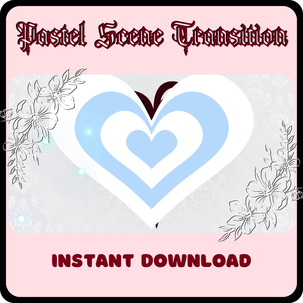 9 Heart Stinger Transitions | Pastel | Gothic | Baby Blue | White | Black | Striped | Stripes | Cute | Kawaii | Sparkles