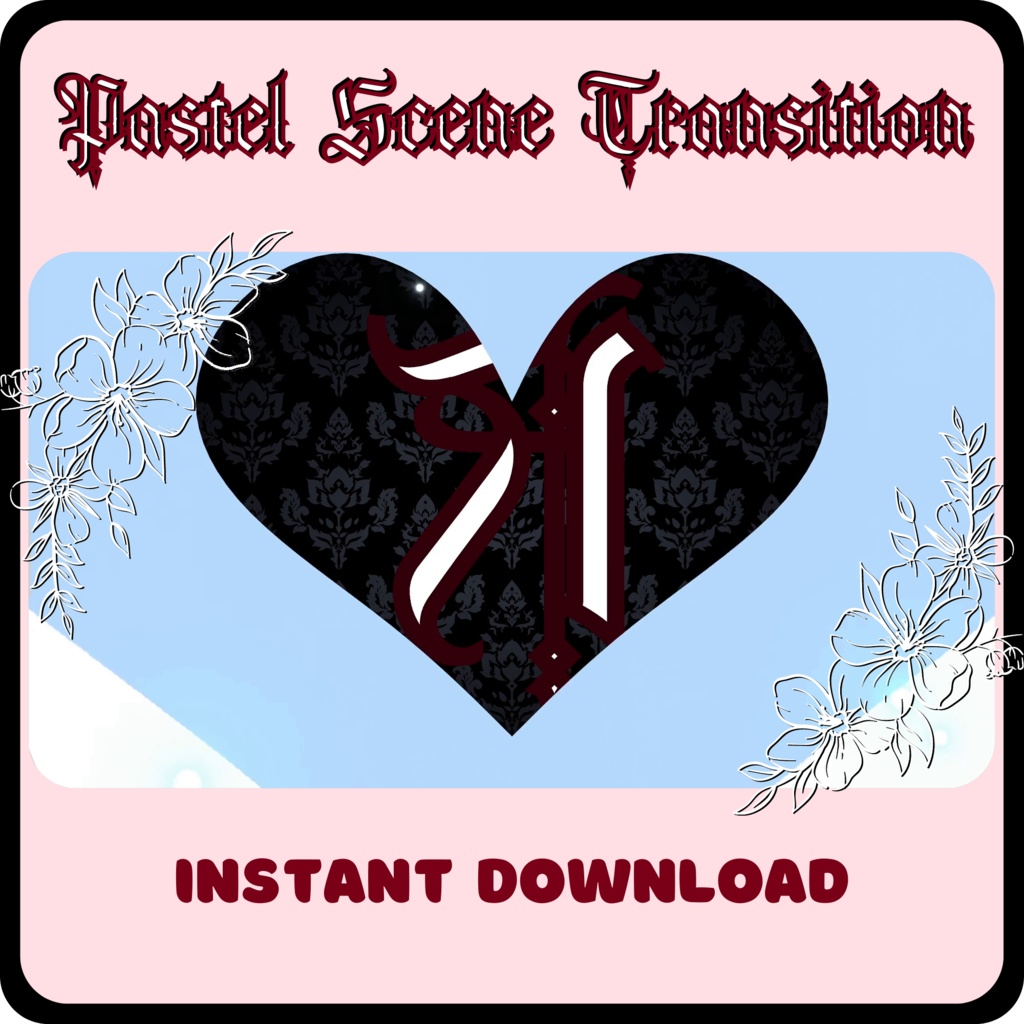 9 Heart Stinger Transitions | Pastel | Gothic | Baby Blue | White | Black | Striped | Stripes | Cute | Kawaii | Sparkles