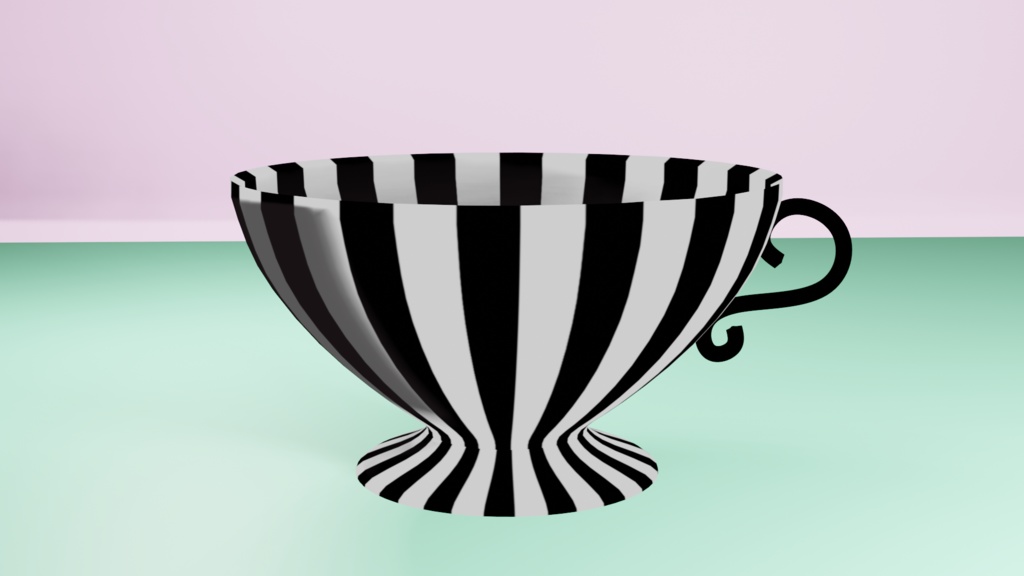 Gothic Teacup | Vtuber Asset | FBX File | ティーカップ