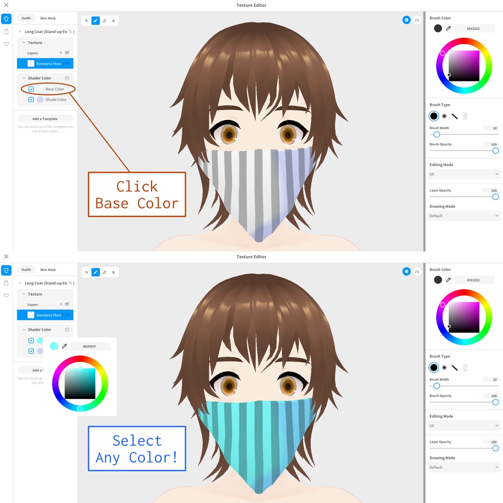 Bandana Face Mask for VRoid