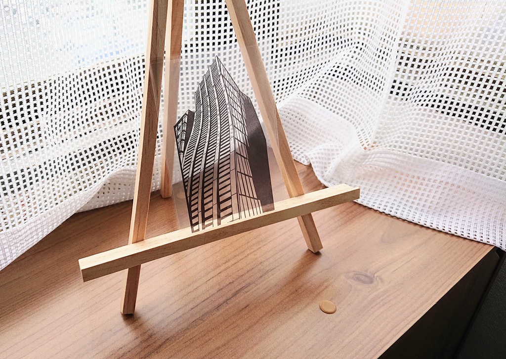 銀座デビアスビル クリアカード 建築切り絵 Atelier Booth