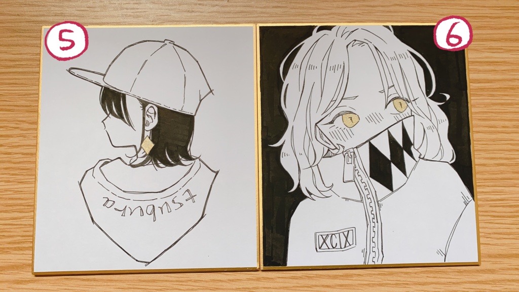 ミニ色紙 + 缶バッジ