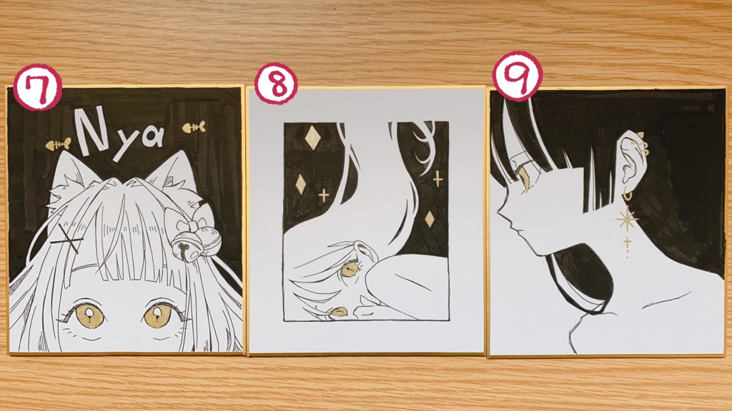 ミニ色紙 + 缶バッジ