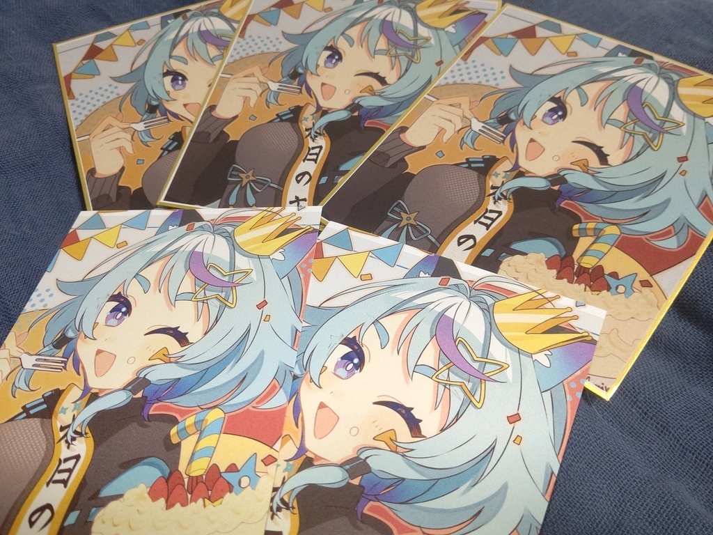 守藤みん 活動7周年記念グッズ ミニ色紙&ポストカード【直筆サイン入!】