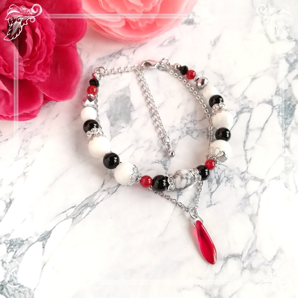 ツイステ　クルーウェル先生イメージ天然石2連ブレスレット