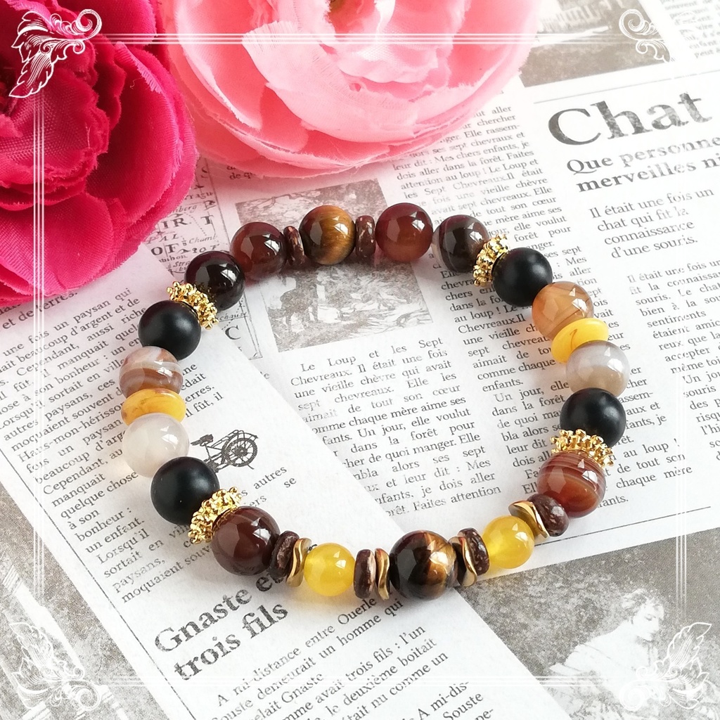 ハンドメイド　ラギー・ブッチイメージ天然石ブレスレット