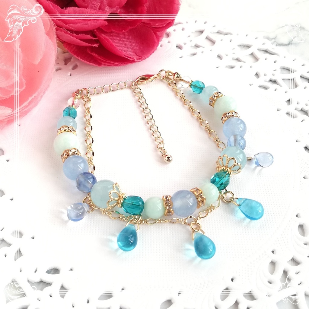 刀剣乱舞・千代金丸イメージ天然石2連ブレスレット　ハンドメイド