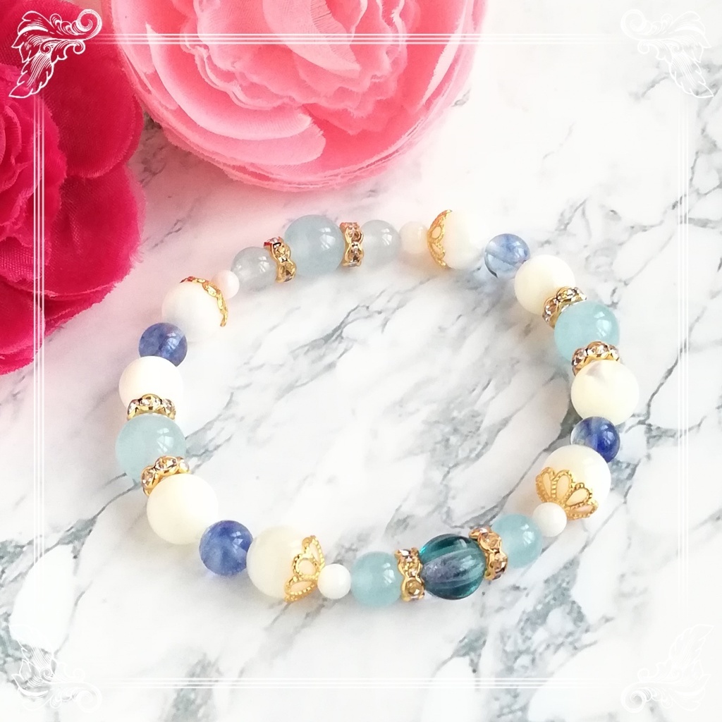 【優しさ、家族愛】原神・重雲イメージ天然石ブレスレット　ハンドメイド