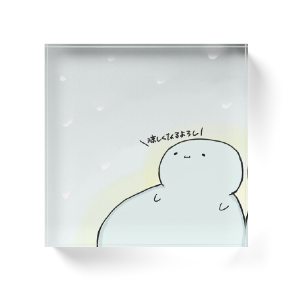 雪だるま アクリルブロック