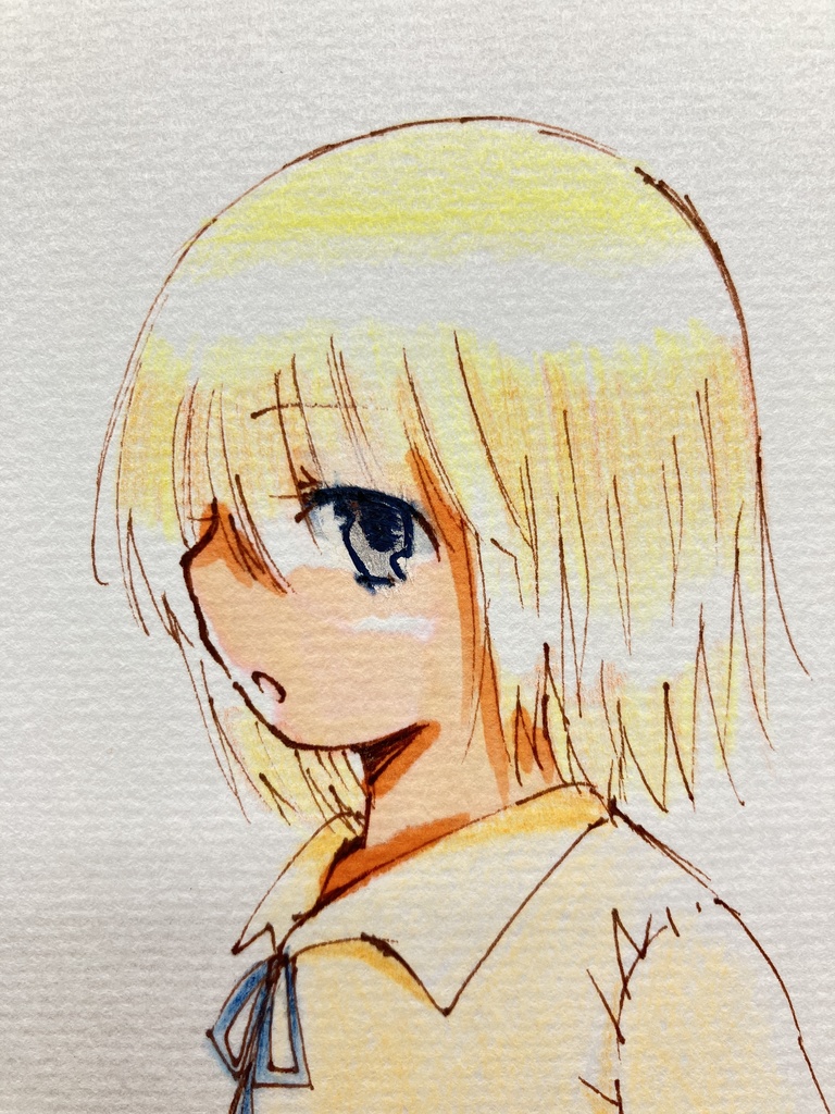 手描きイラスト オリジナル 原画 女の子 色紙 - 社の遊び場（しごとば