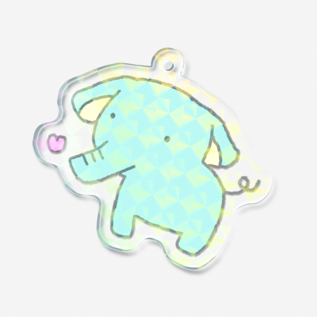 ハートウォーミングゾウさん ホログラムアクキー