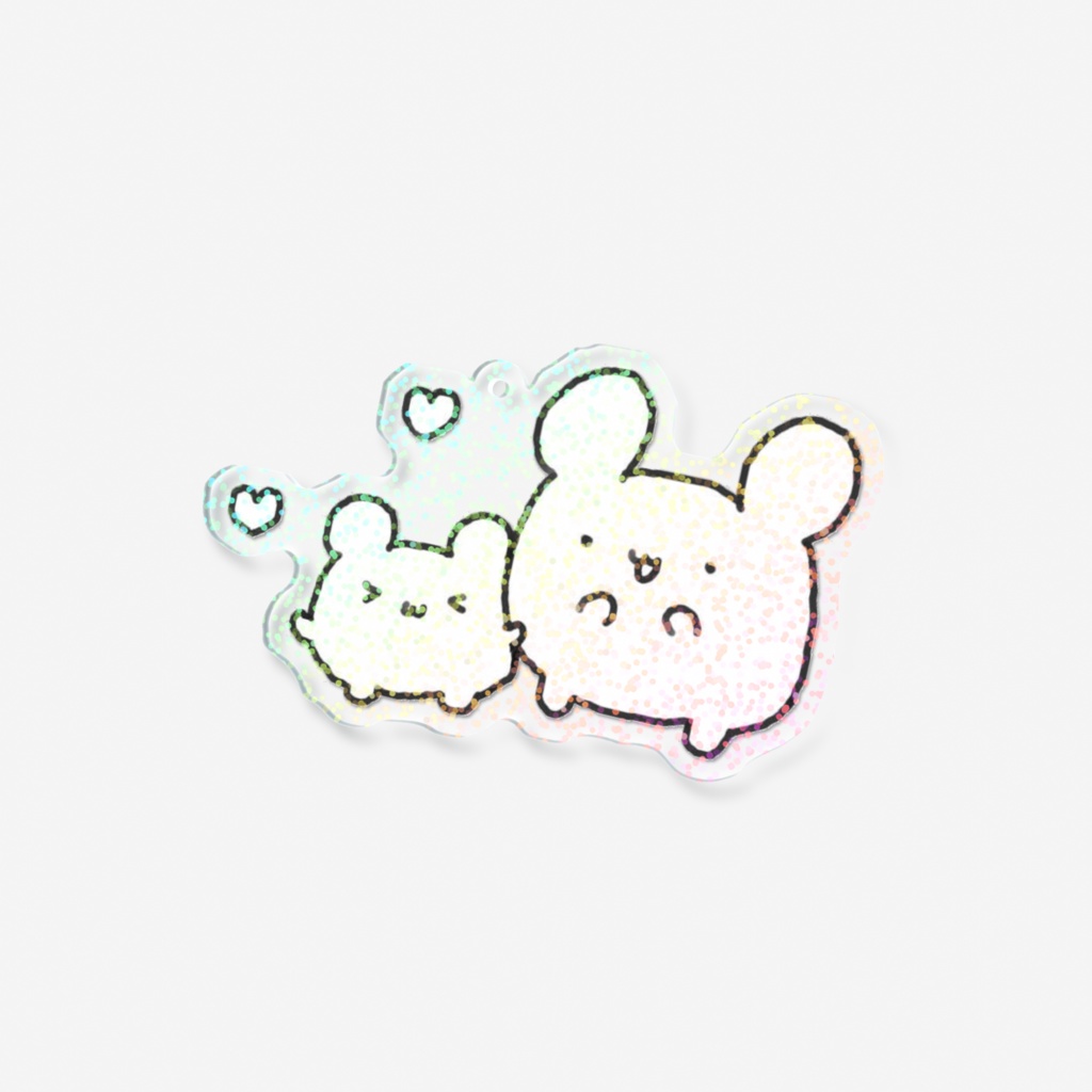 モノクロくまうさ ホログラムアクキー