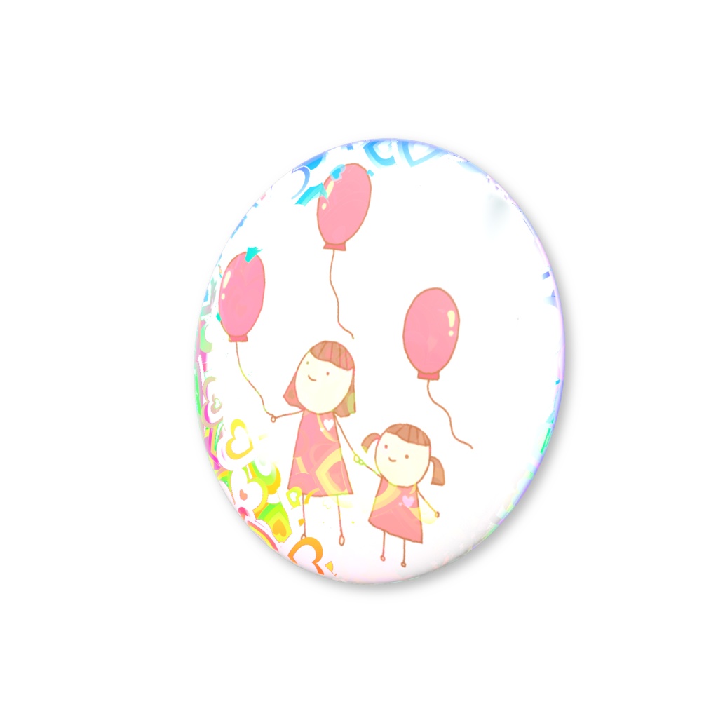 仲良しおやこと風船さんぽ ホログラム缶バッジ