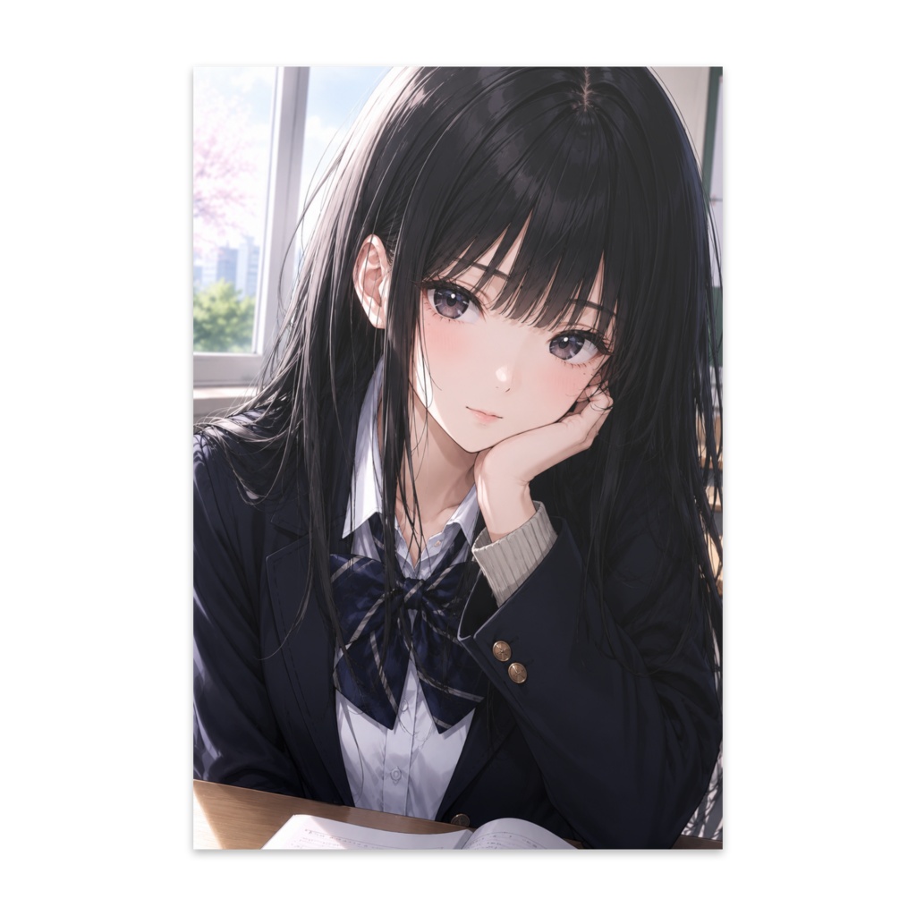 黒髪美少女　ポストカード
