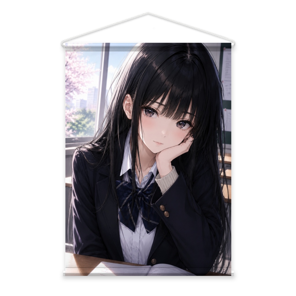 黒髪美少女　タペストリー