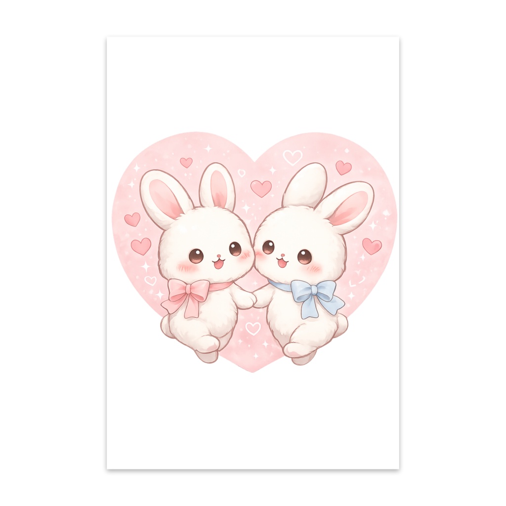 うさぎちゃんハート　ポストカード