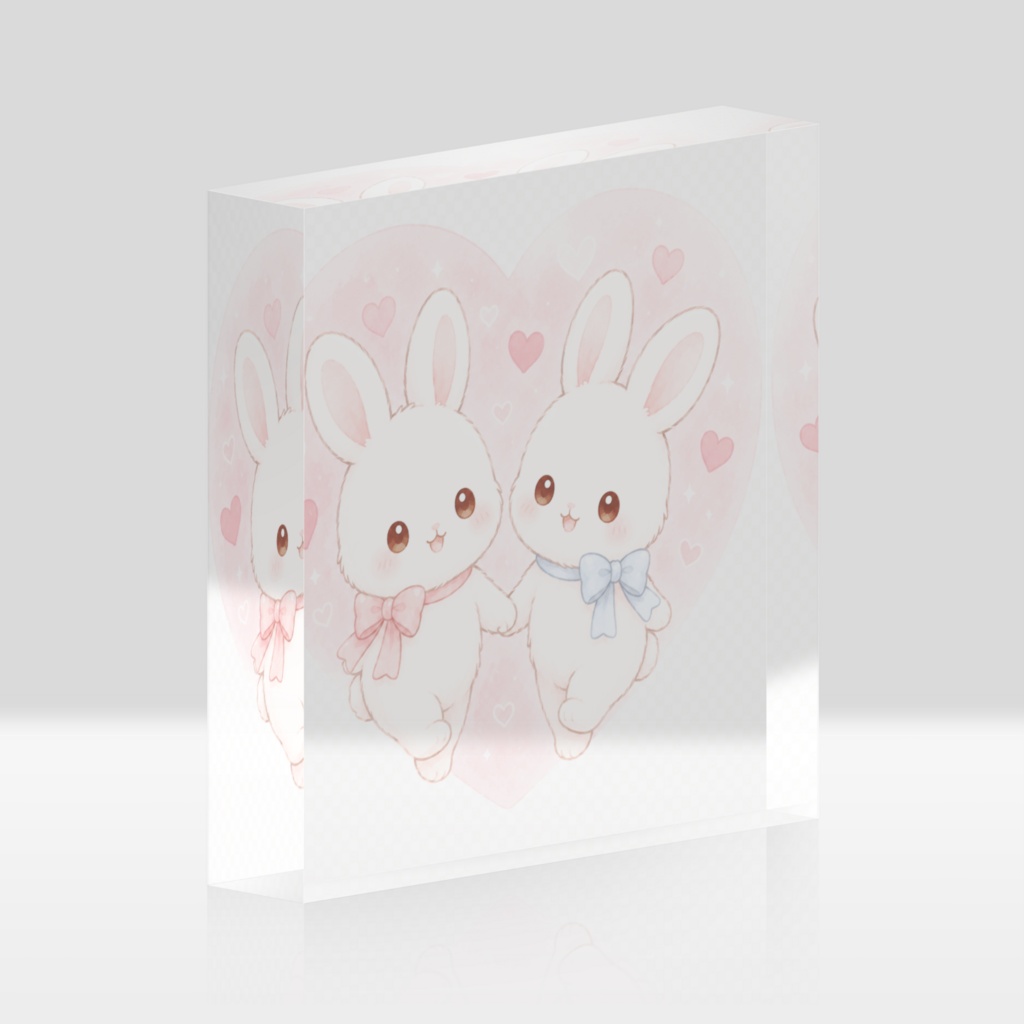 うさぎちゃんハート　アクリルブロック