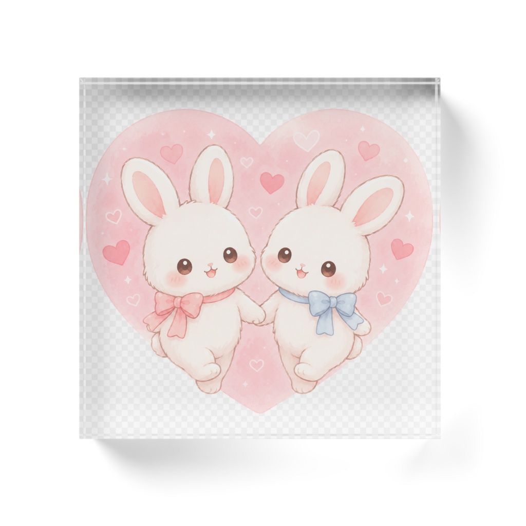 うさぎちゃんハート アクリルブロック