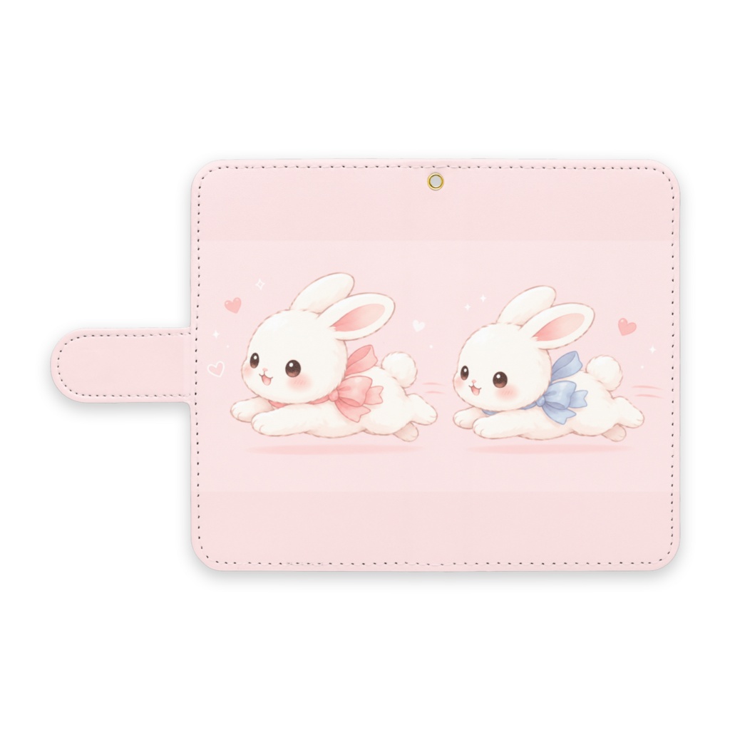 うさぎちゃんハート　手帳型Androidケース