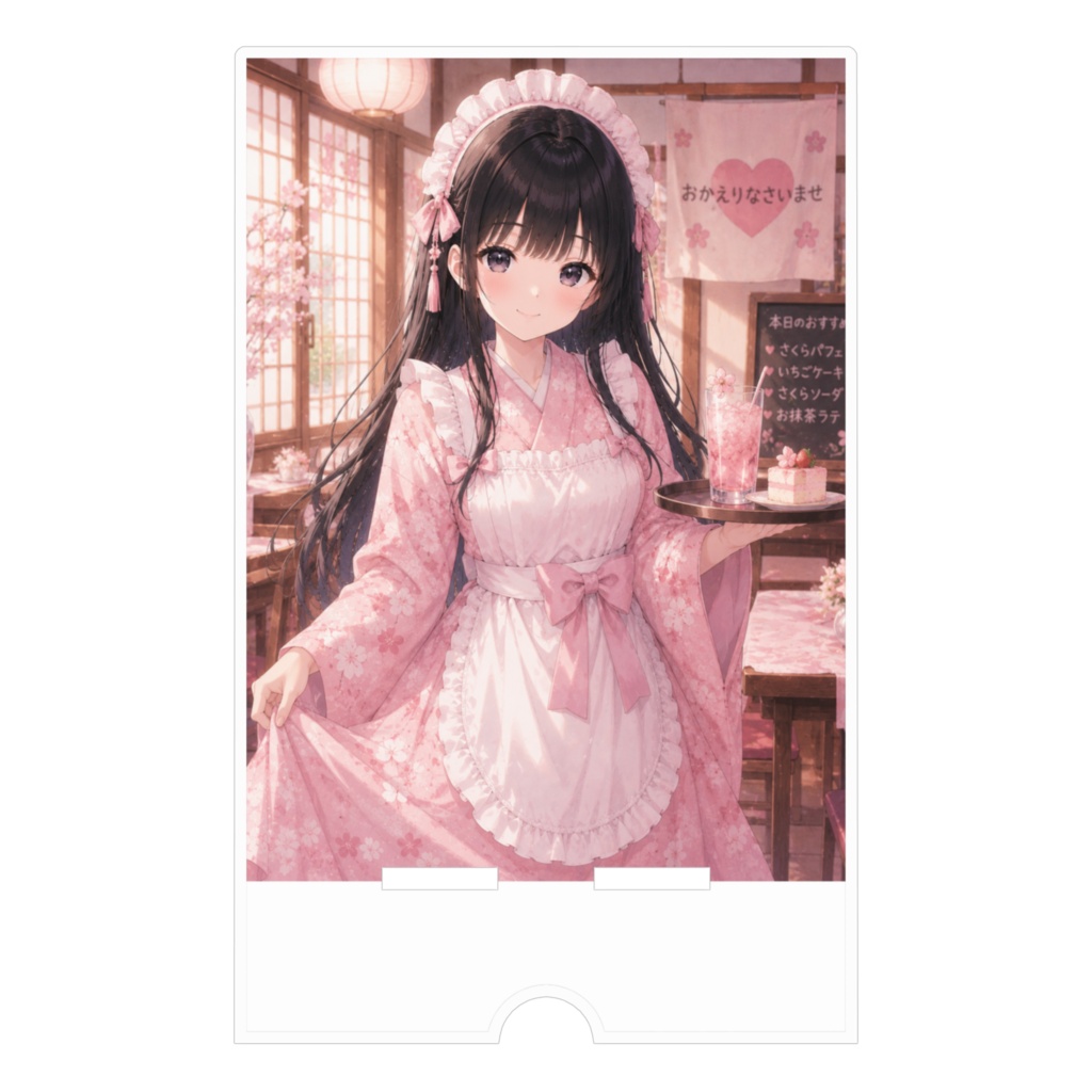 黒髪美少女 アクリルスマホスタンド