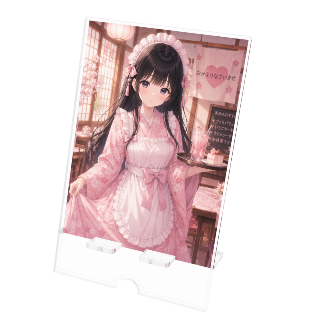 黒髪美少女　アクリルスマホスタンド
