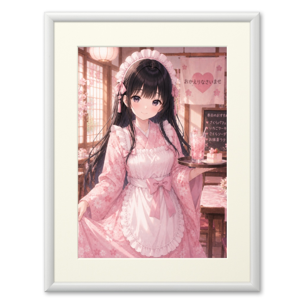 黒髪美少女　複製画
