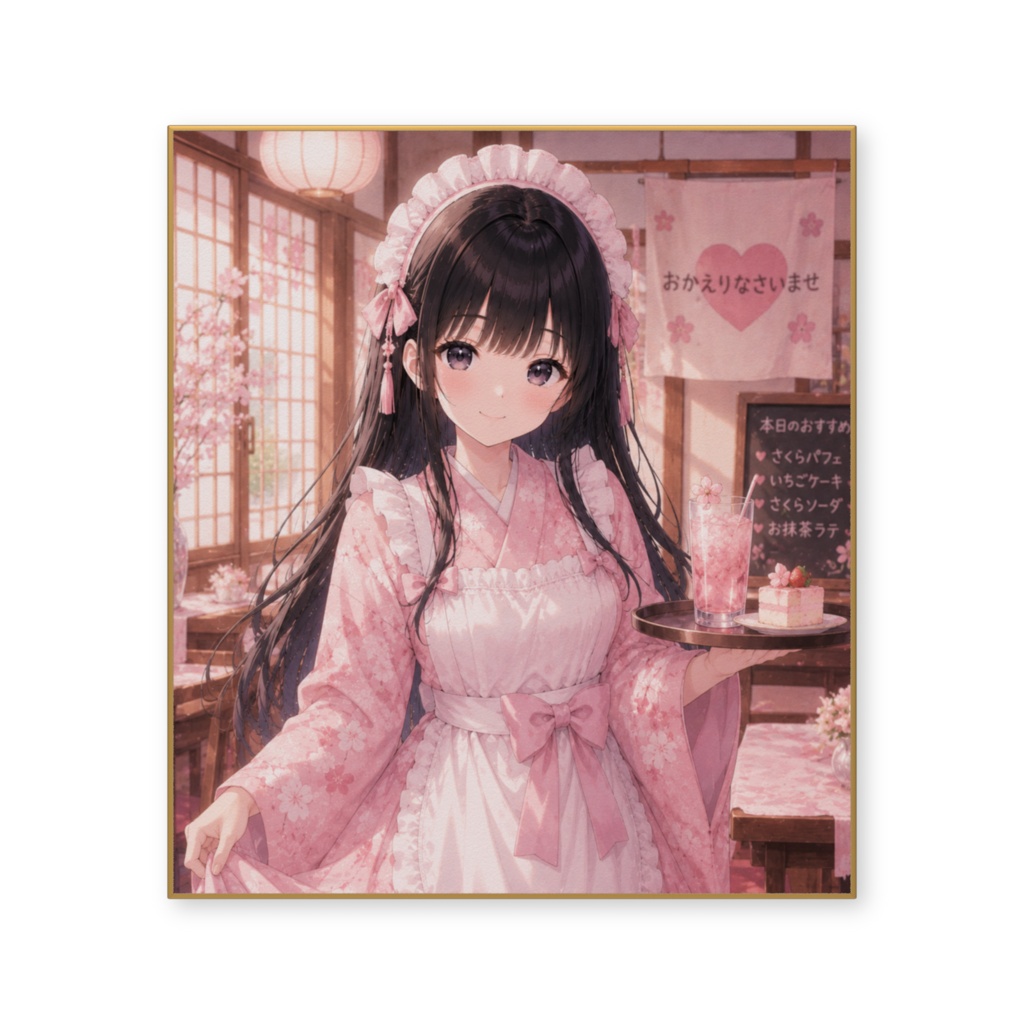 黒髪美少女 色紙