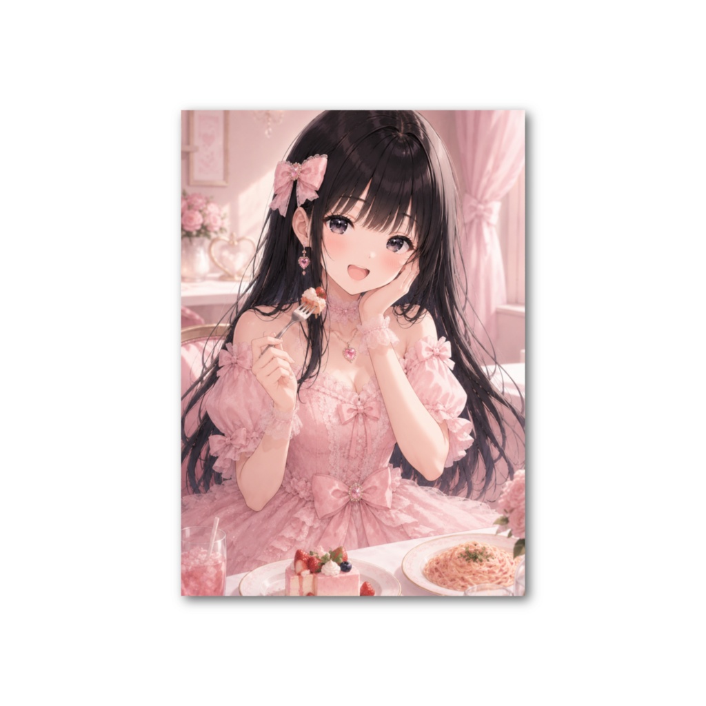 黒髪美少女　フォト風カード