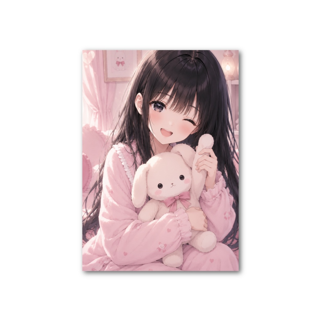 黒髪美少女 フォト風カード