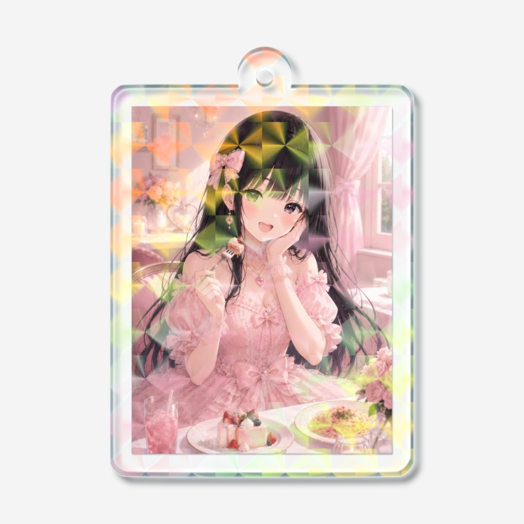 黒髪美少女　ホログラムアクリルキーホルダー