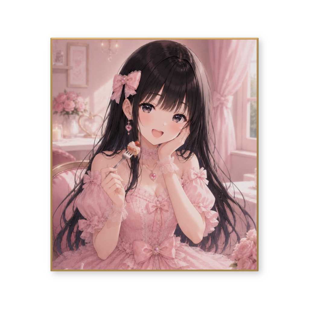黒髪美少女 色紙