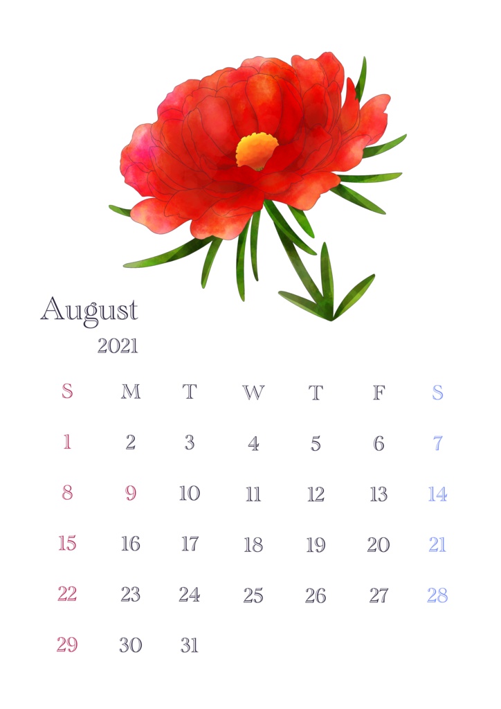 8月 21年カレンダー無料 813 Hachimitsu Booth