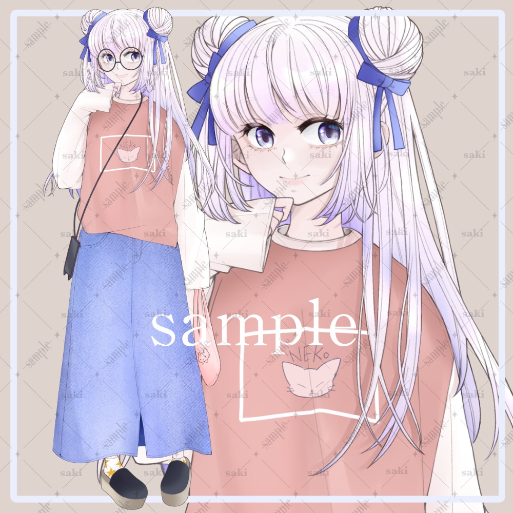 立ち絵素材_私服制服¦おだんごあたまの子