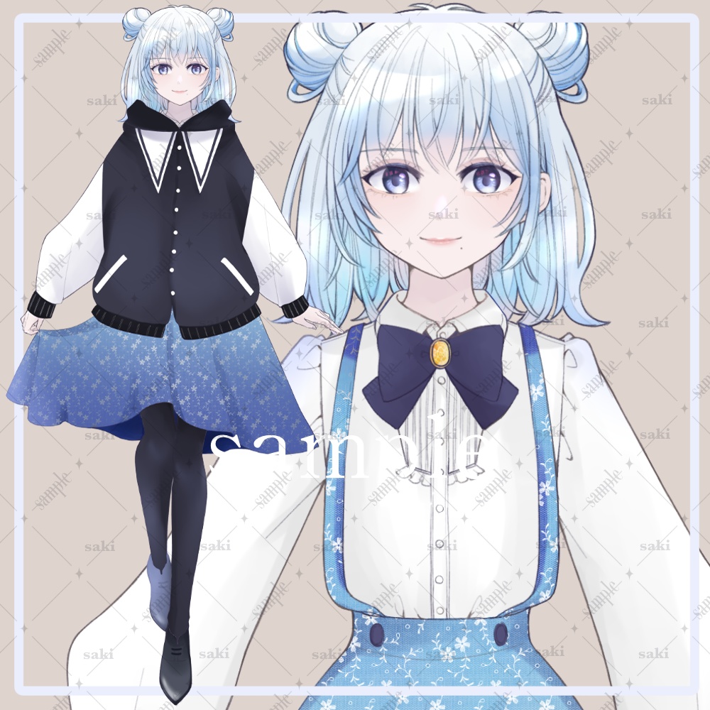 立ち絵素材_私服制服¦おだんごあたまの子