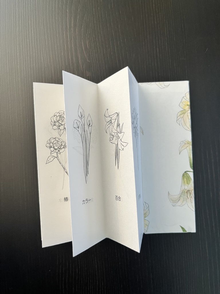 折り本¦線の花