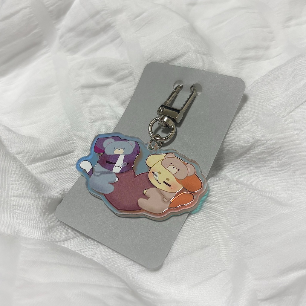 【非公式】偏光アクリルキーホルダー【きいろのこ・むらさきのこ】