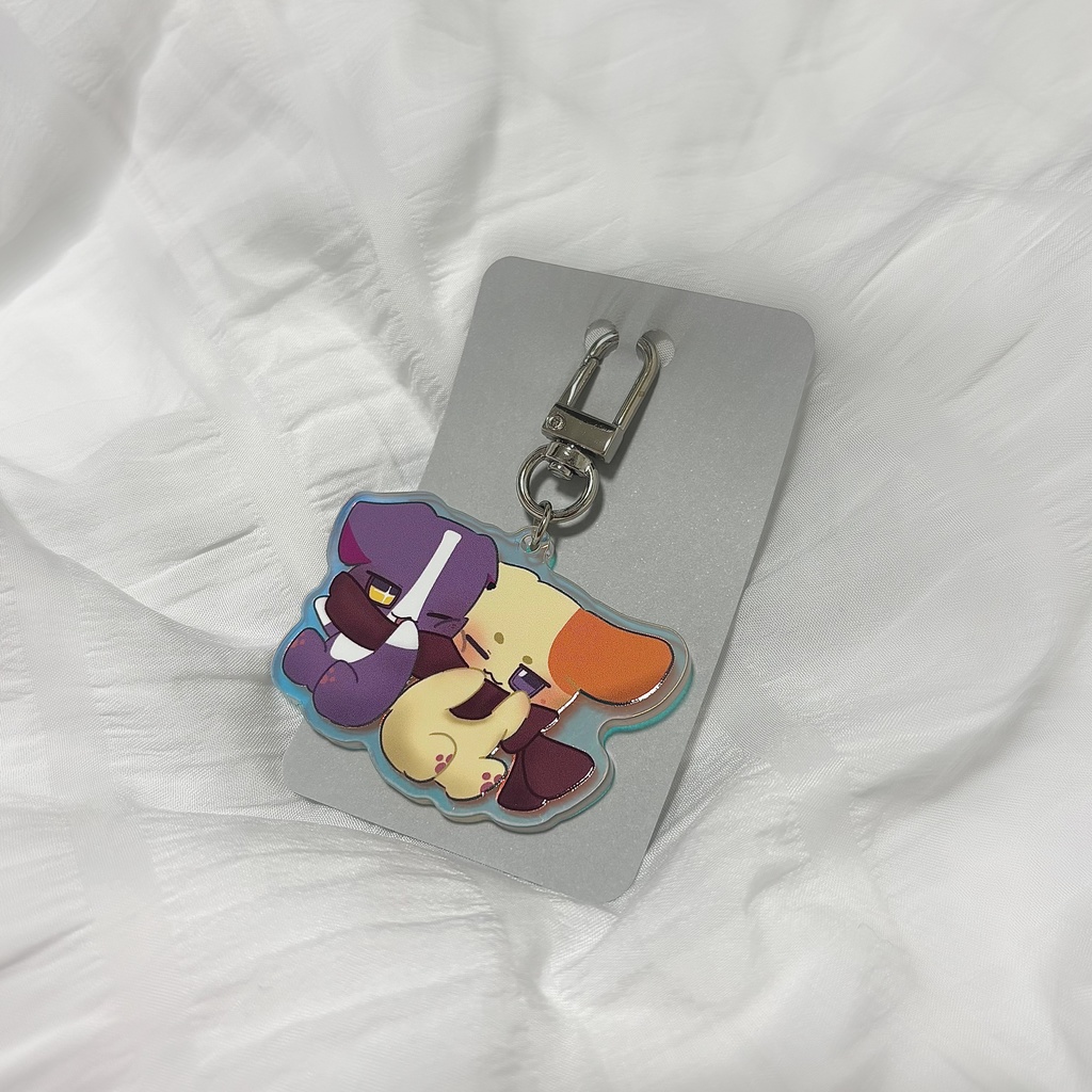 【非公式】偏光アクリルキーホルダー【きいろのこ・むらさきのこ】