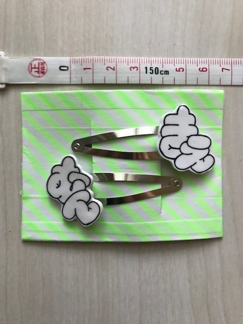 ヘアクリップ むん&きえセット シルバー