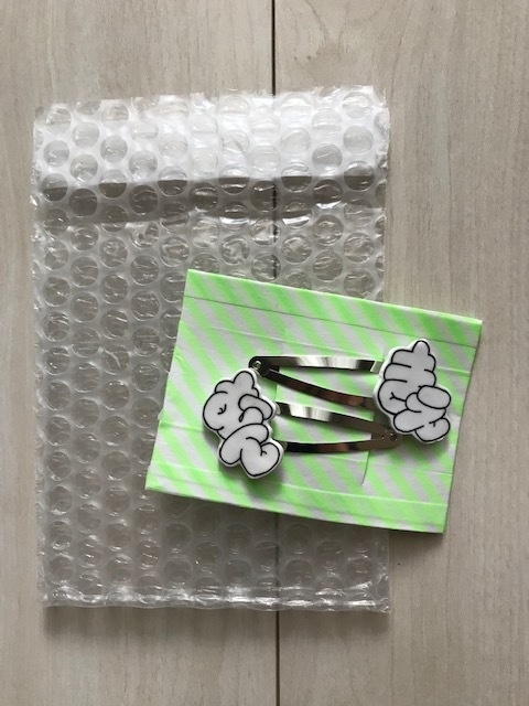 ヘアクリップ むん&きえセット シルバー