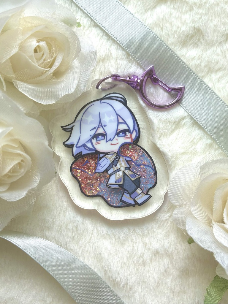 シルバーグリッターアクキー