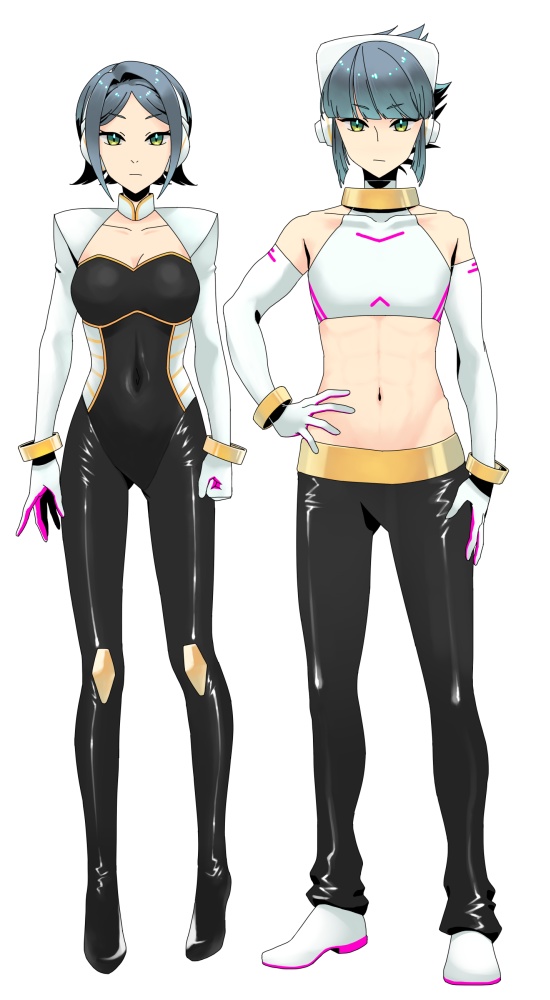 立ち絵素材04:サイバー風男女